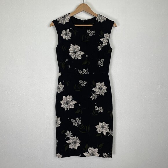 Banana Republic Dresses & Skirts - Banana Republic Black and White Floral Sheath Dress Size 0 Cap Sleeves